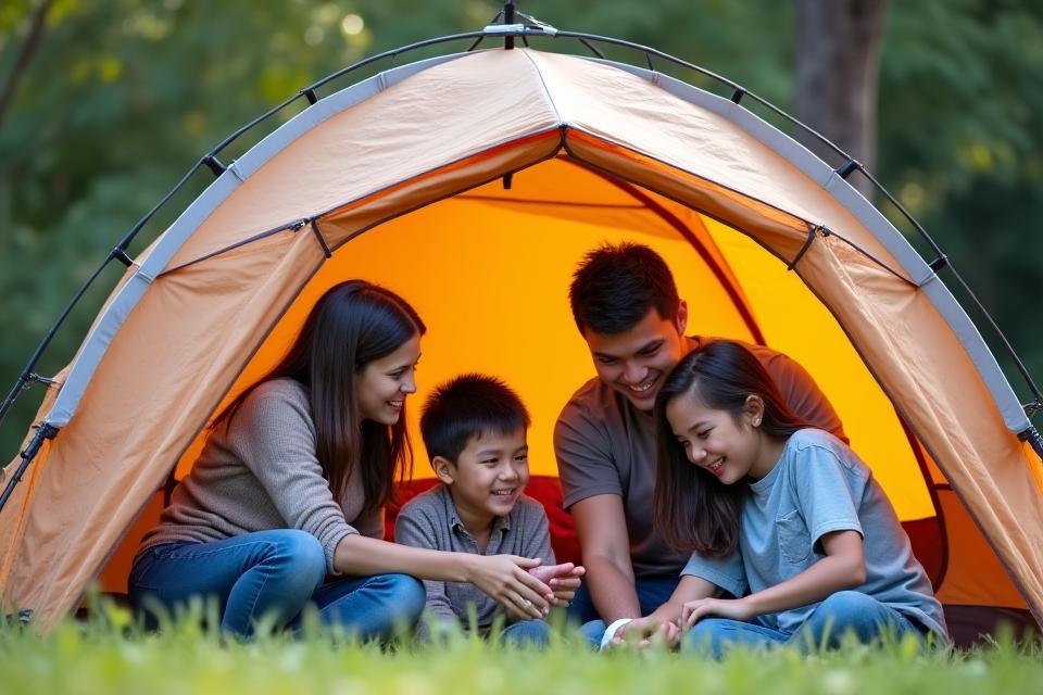 Equipos camping seguros niños